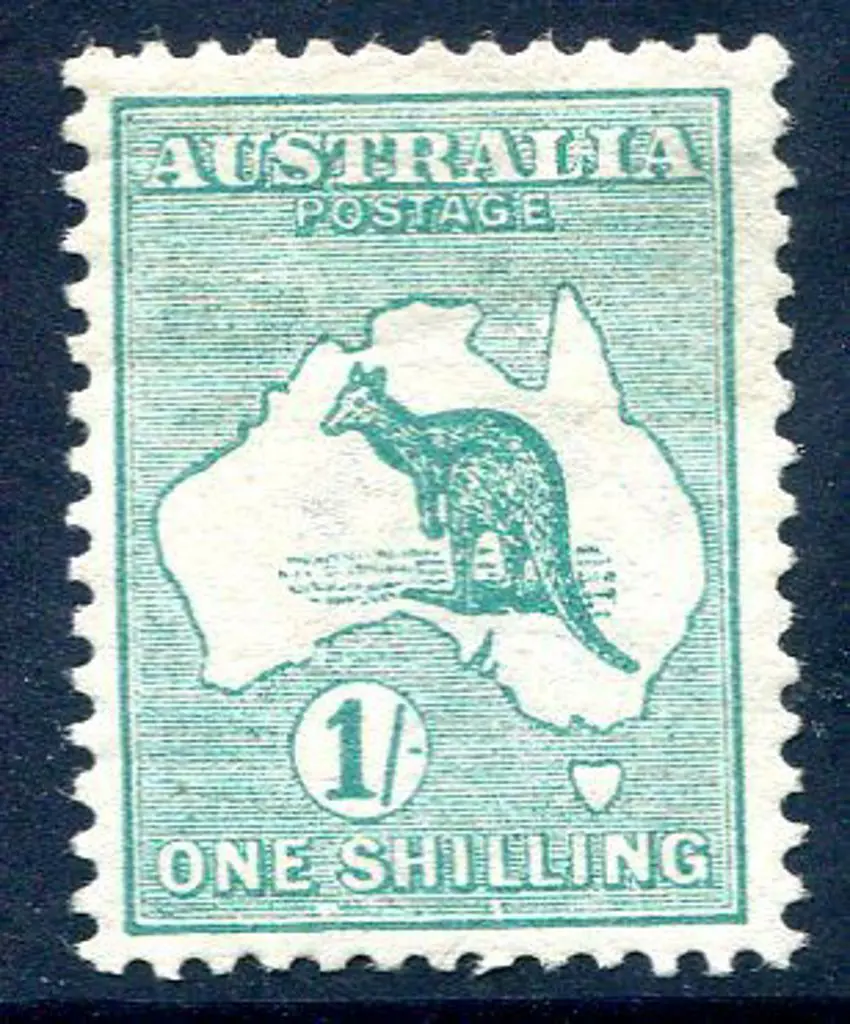 1913 1st Watermark 1/- green aniline with shading ... Image 1++