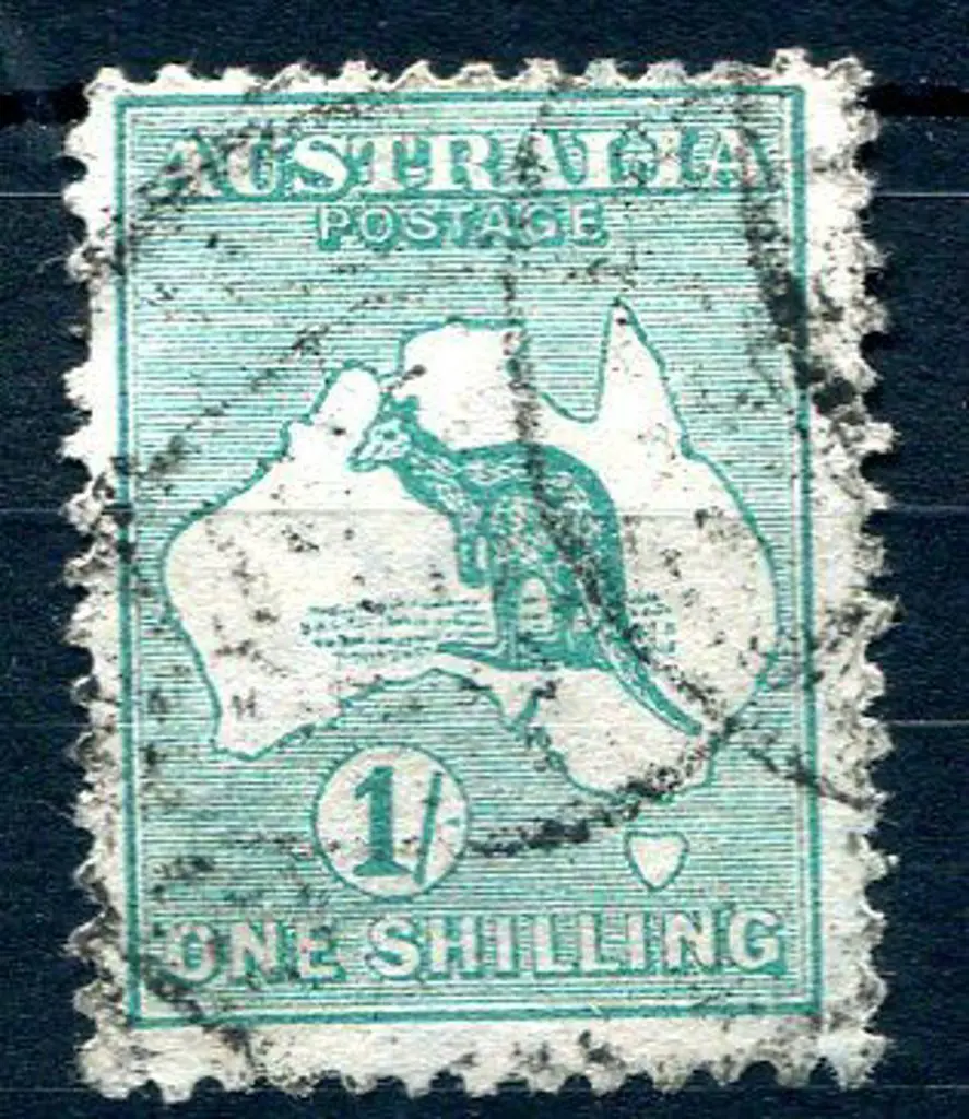 1913 1st Watermark 1/- green with inverted wmk, ... Image 1++