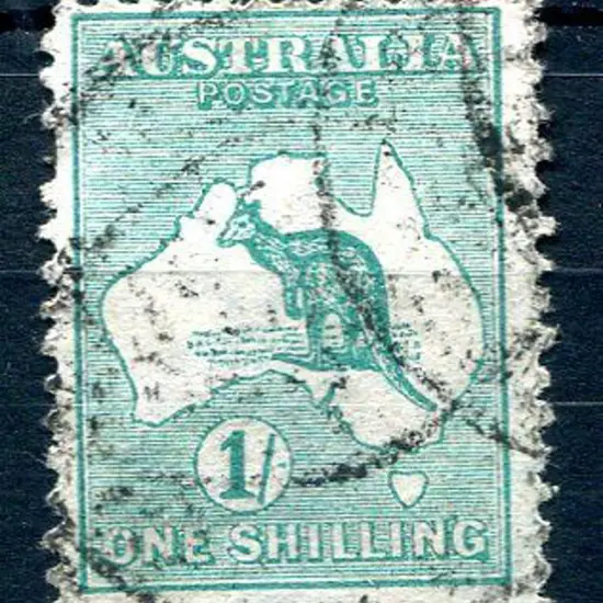 1913 1st Watermark 1/- green with inverted wmk, ...
