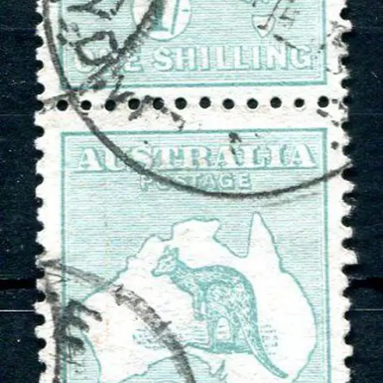1913 1st Watermark 1/- pale blue-green CA monogram ...