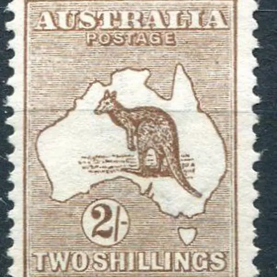 1913 1st Watermark 2/- brown, Die II. MLH, good ...