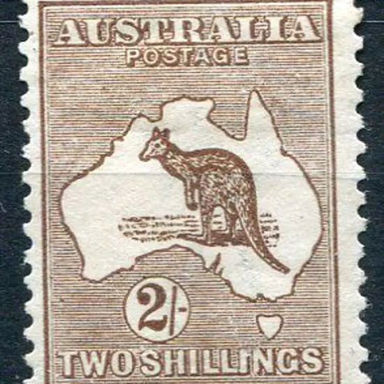 1913 1st Watermark 2/- dark brown. MLH with strong ...