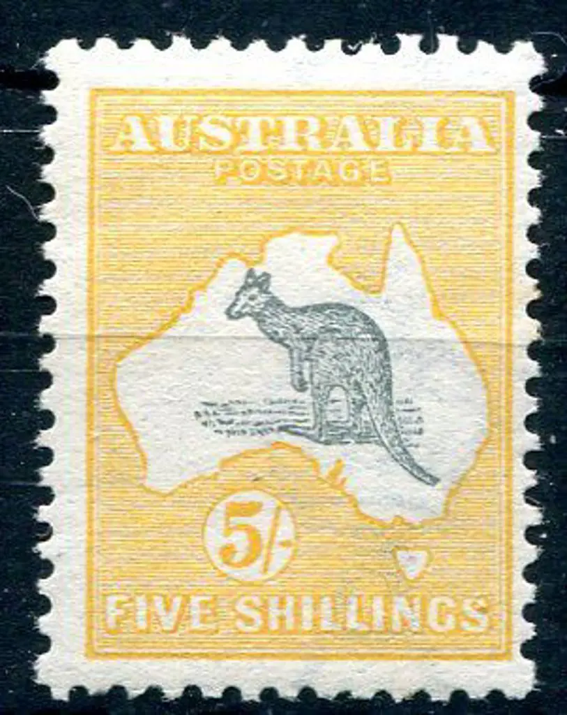 1913 1st Watermark 5/- grey & chrome. Fine MUH, ... Image 1++