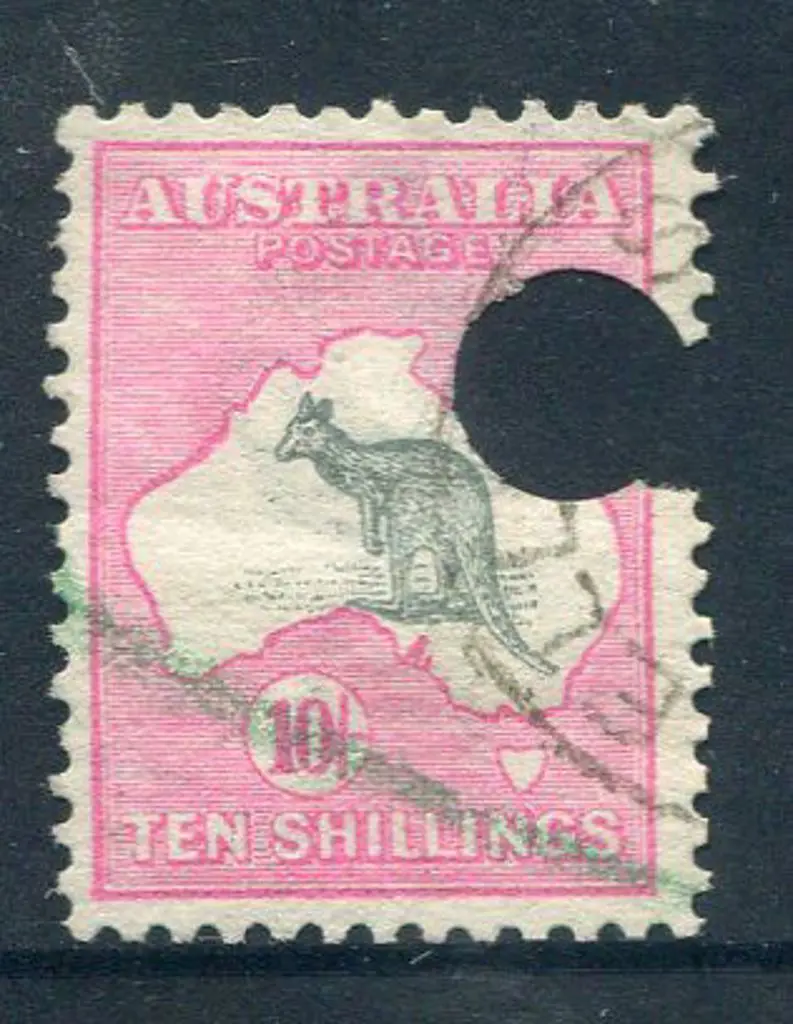 1913 1st Watermark 10/- grey & pink aniline with ... Image 1++