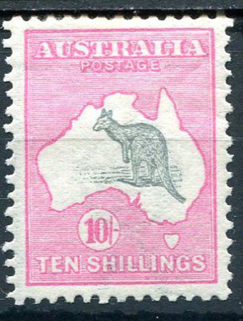 1913 1st Watermark 10/- grey & pink, MLH with ... Image 1++