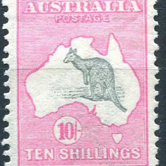 1913 1st Watermark 10/- grey & pink, MLH with ...