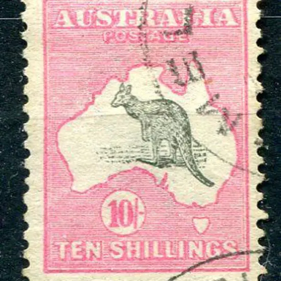 1913 1st Watermark 10/- grey & pink. Fine used ...