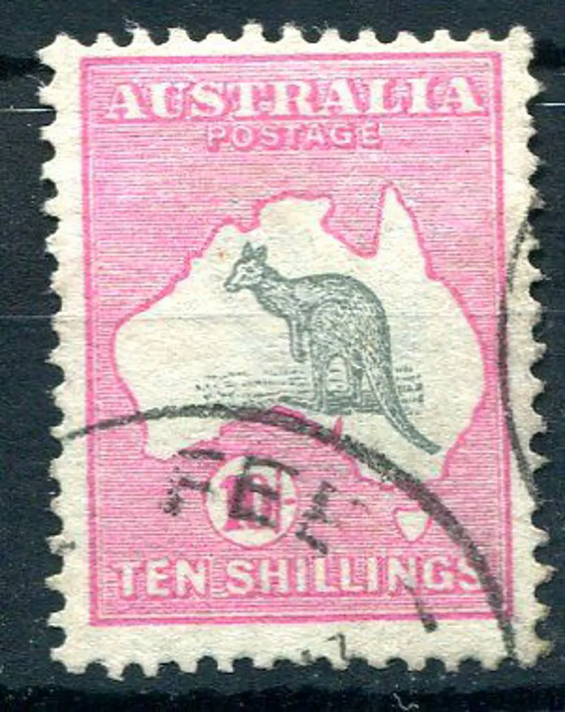 1913 1st Watermark 10/- grey & pink. Fine used. ... Image 1++
