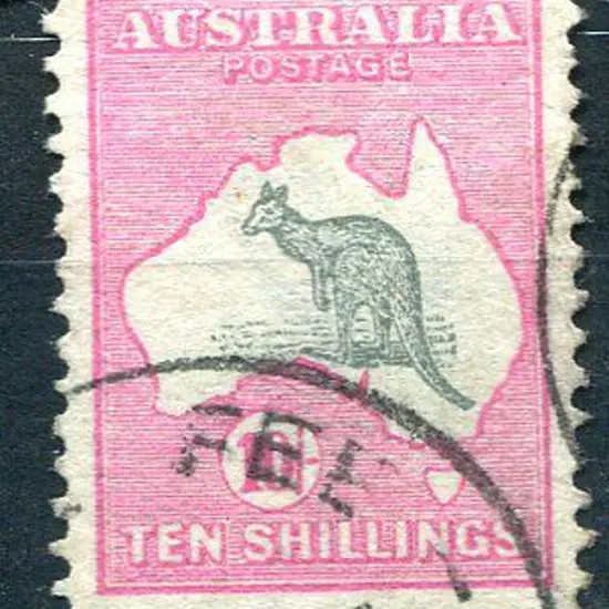 1913 1st Watermark 10/- grey & pink. Fine used. ...