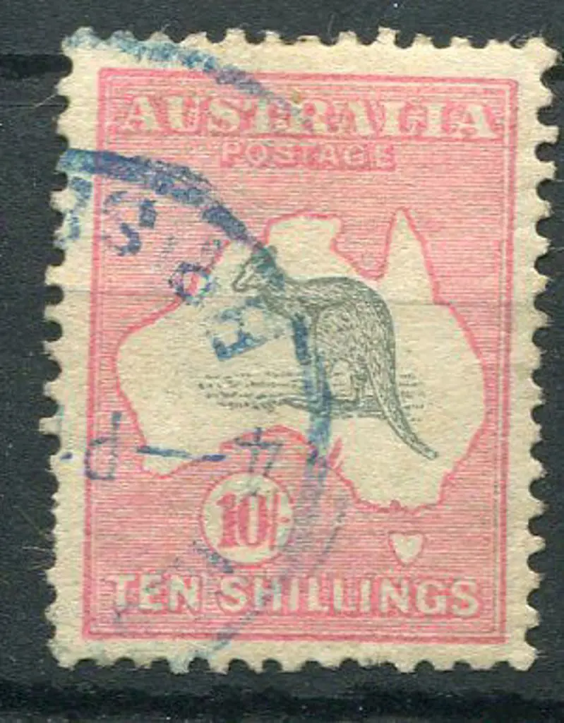 1913 1st Watermark 10/- grey & pink. Useful ... Image 1++