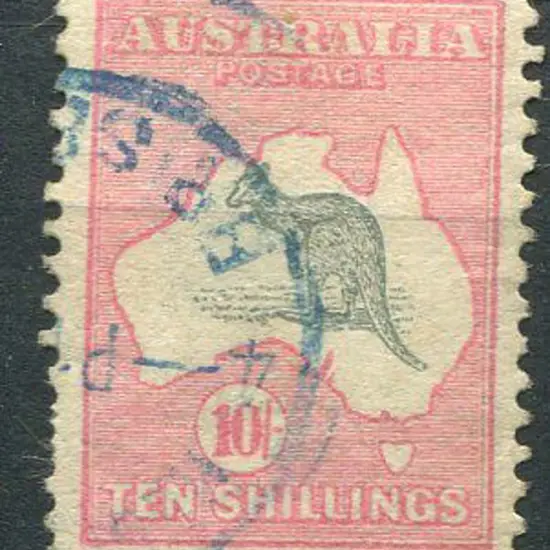 1913 1st Watermark 10/- grey & pink. Useful ...