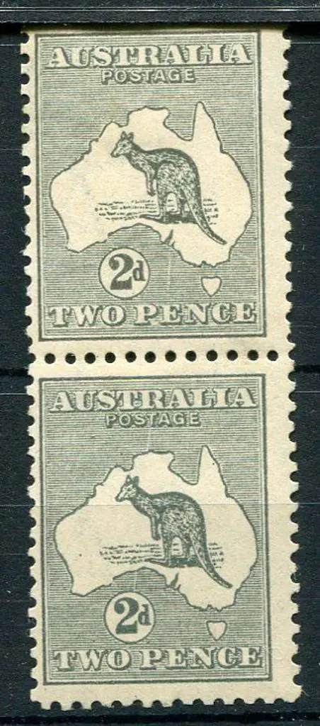 1915 2nd Watermark 2d grey vertical pair with ... Image 1++
