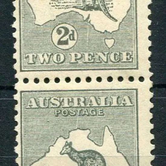 1915 2nd Watermark 2d grey vertical pair with ...