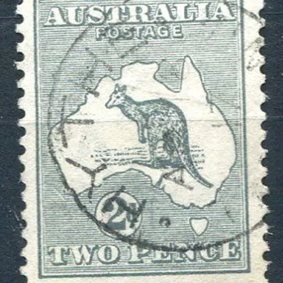 1915 2nd Watermark 2d grey with "scratch of coast ...