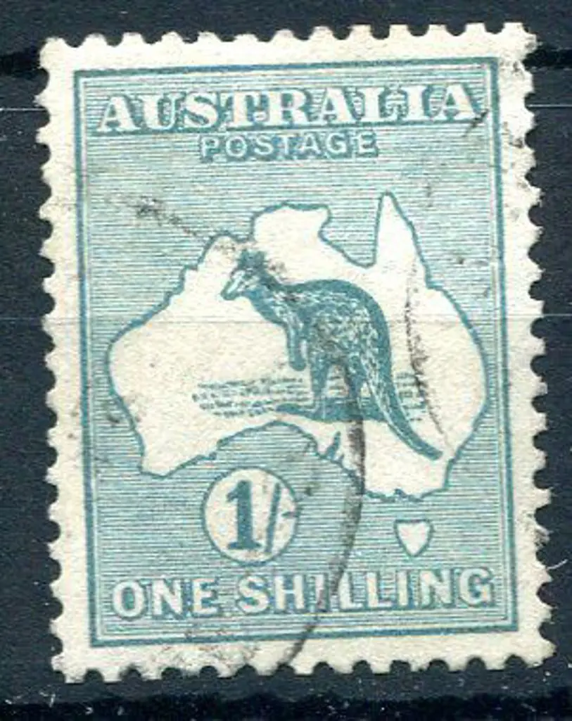 1915 2nd Watermark 1/- bright blue green. Fine ... Image 1++