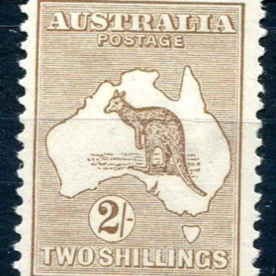 1915 2nd Watermark 2/- light brown. MLH with ...