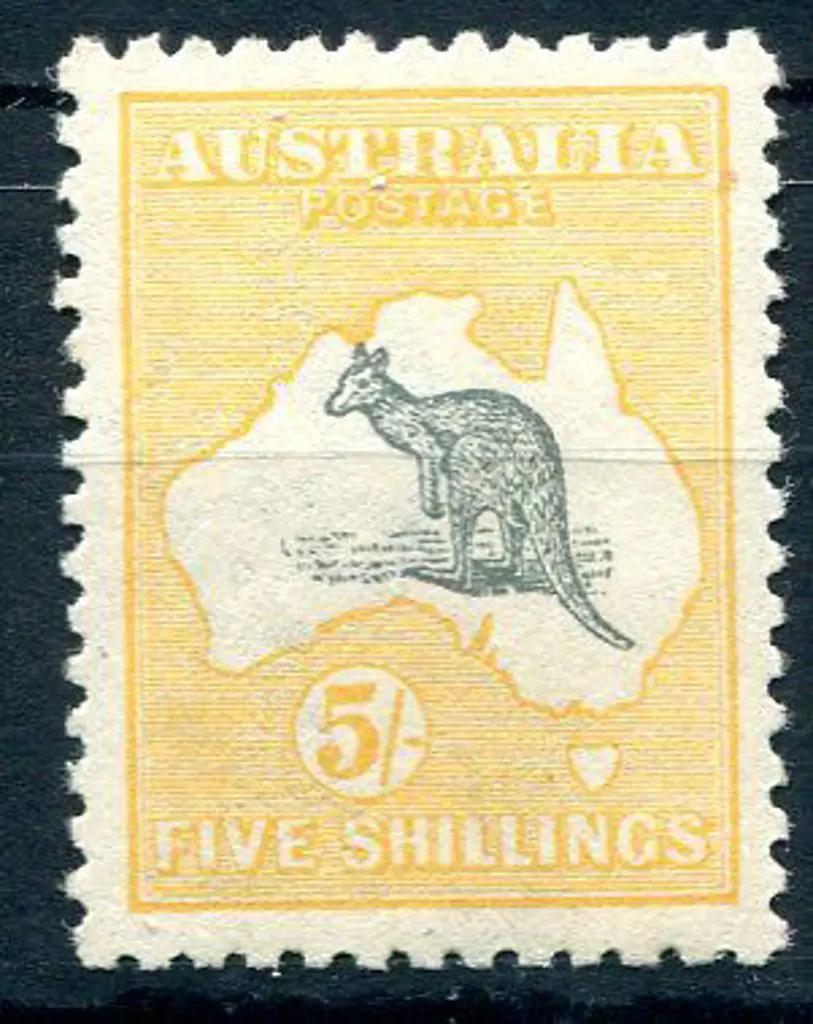 1915 2nd Watermark 5/- deep grey & chrome yellow ... Image 1++
