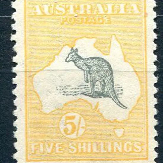 1915 2nd Watermark 5/- deep grey & chrome yellow ...