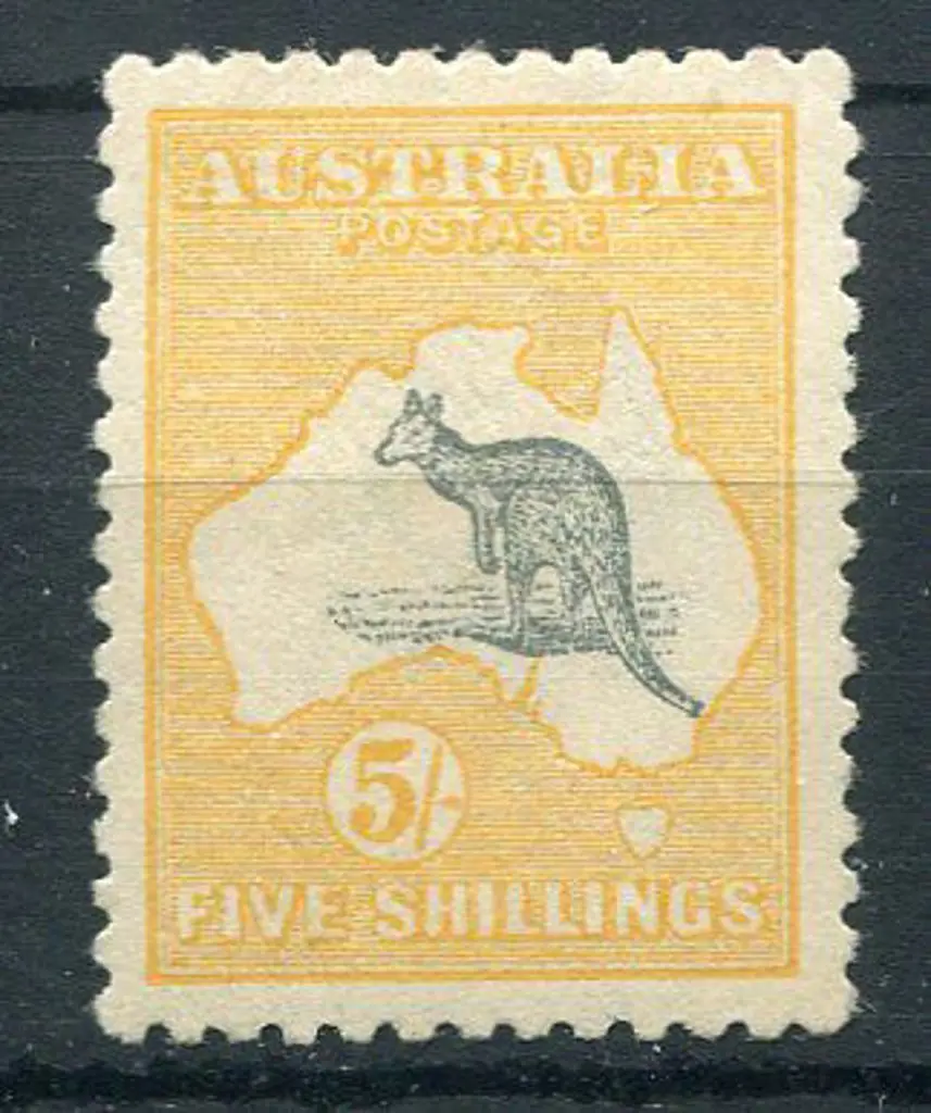 1915 2nd Watermark 5/- deep grey & yellow with ... Image 1++
