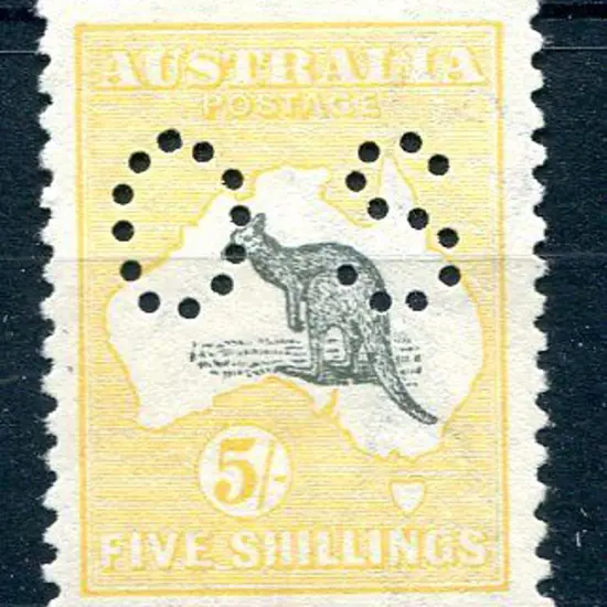 1915 2nd Watermark 5/- deep grey & chrome perfined ...