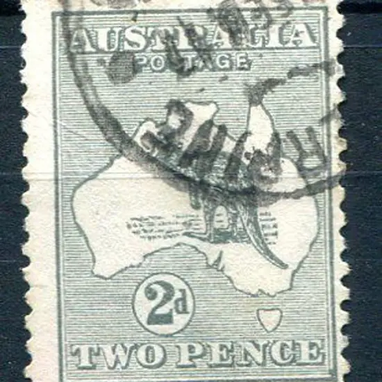 1915/28 3rd Watermark 2d grey with "colour flaw at ...