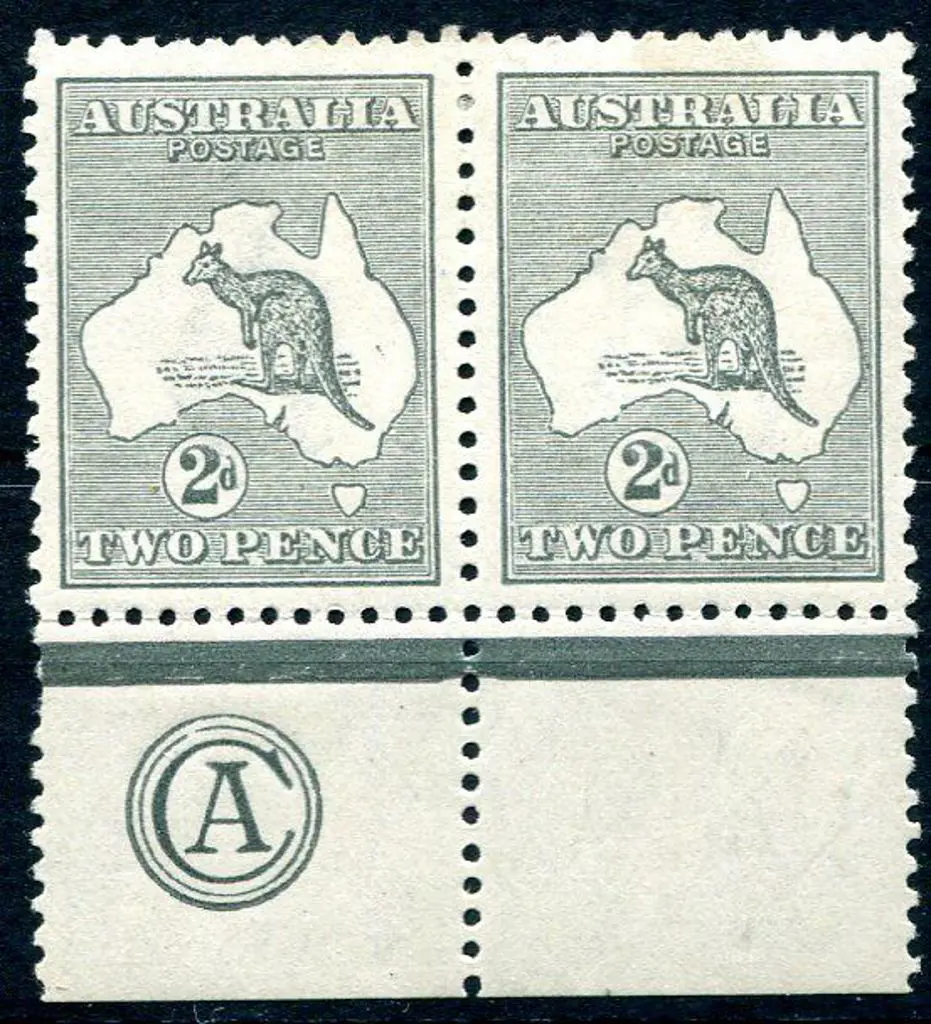 1915/28 3rd Watermark 2d grey, Die I, plate 2 in ... Image 1++