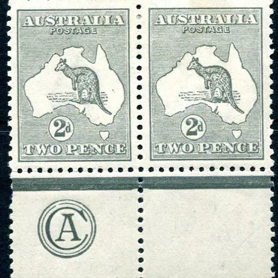 1915/28 3rd Watermark 2d grey, Die I, plate 2 in ...