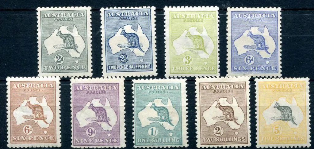 1915/28 3rd Watermark 2d to 5/- 3rd wmk set of 9. ... Image 1++
