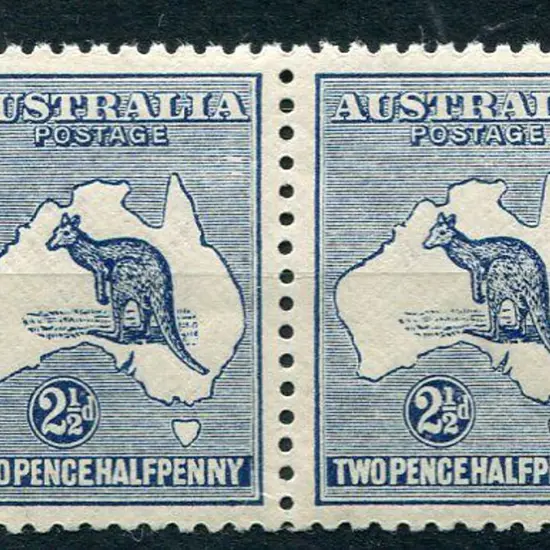 1915/28 3rd Watermark 2½d blue MUH pair with left ...