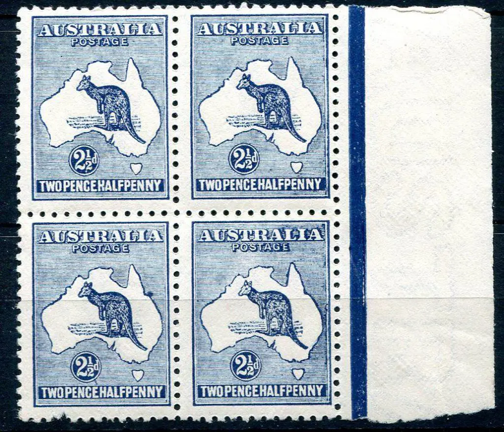 1915/28 3rd Watermark 2½d deep blue right marginal ... Image 1++