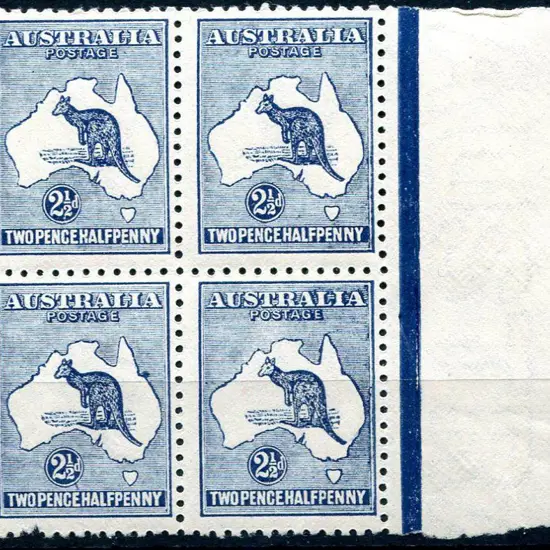 1915/28 3rd Watermark 2½d deep blue right marginal ...