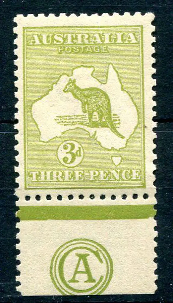 1915/28 3rd Watermark 3d olive green CA monogram ... Image 1++