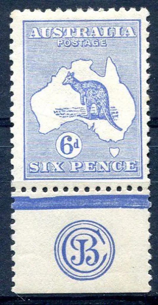 1915/28 3rd Watermark 6d blue with JBC Monogram. ... Image 1++