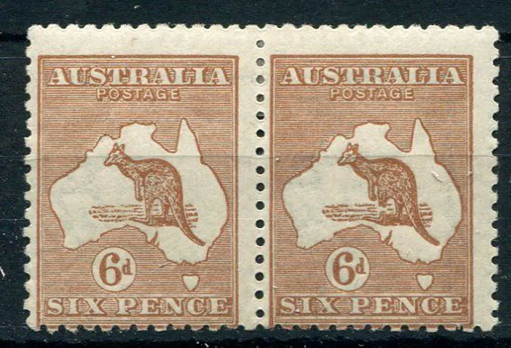 1915/28 3rd Watermark 6d chestnut pair with the ... Image 1++