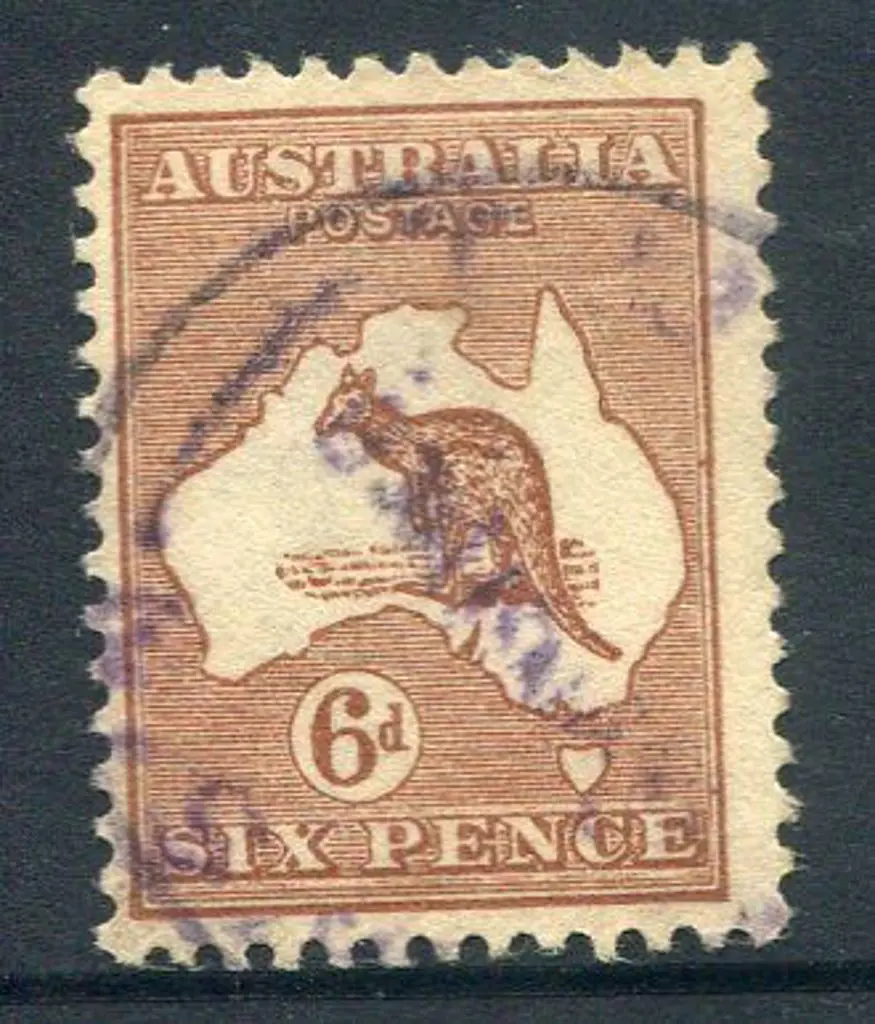1915/28 3rd Watermark 6d deep chestnut aniline. ... Image 1++