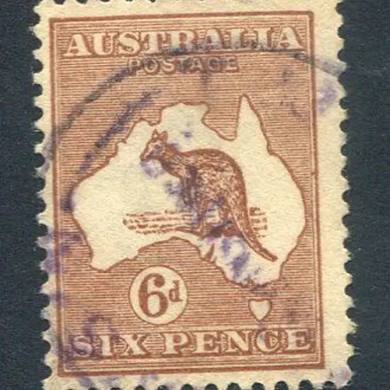 1915/28 3rd Watermark 6d deep chestnut aniline. ...