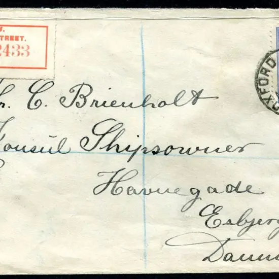 1915/28 3rd Watermark 6d ultramarine on regd cover ...