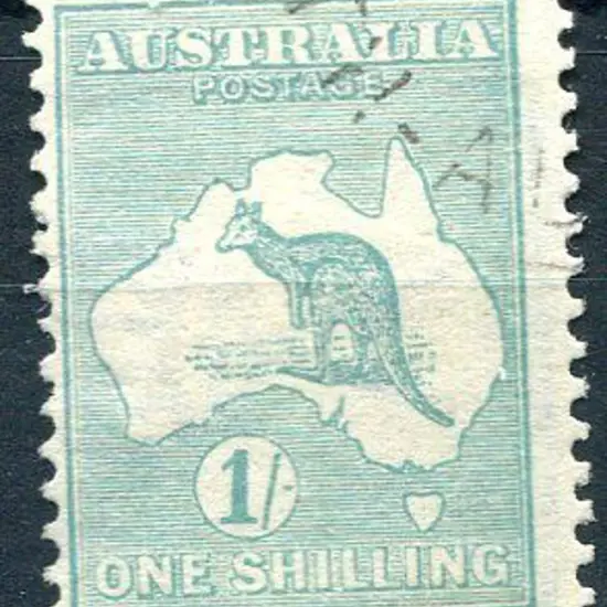 1915/28 3rd Watermark 1/- blue green Die IIB with ...