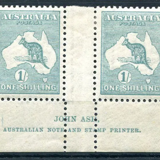 1915/28 3rd Watermark 1/- blue-green, Die IIB John ...