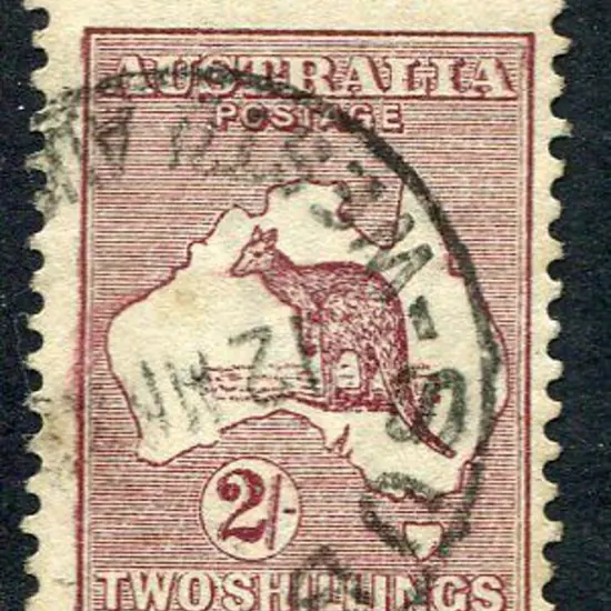 1915/28 3rd Watermark 2/- maroon with clear kiss ...