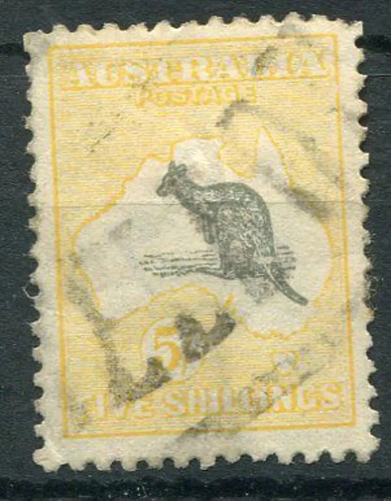 1915/28 3rd Watermark 5/- grey & pale yellow with ... Image 1++