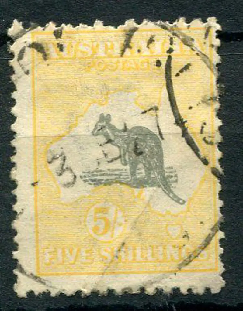 1915/28 3rd Watermark 5/- grey & pale yellow with ... Image 1++