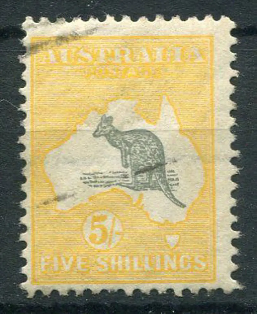 1915/28 3rd Watermark 5/- grey-black & chrome with ... Image 1++
