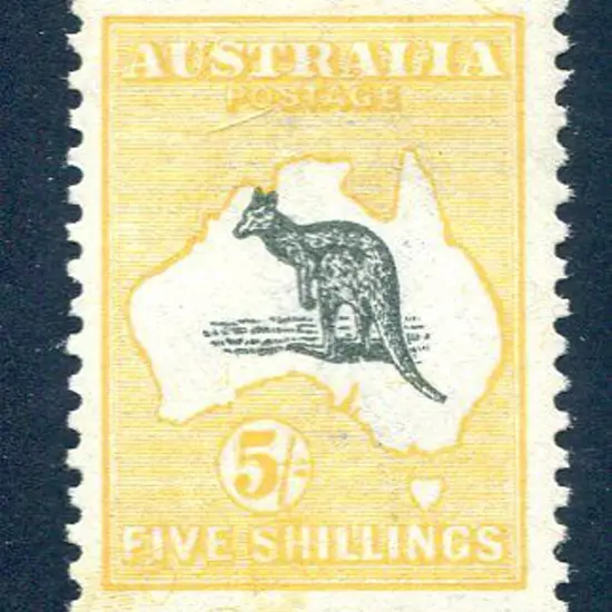 1915/28 3rd Watermark 5/- grey-black & chrome with ...