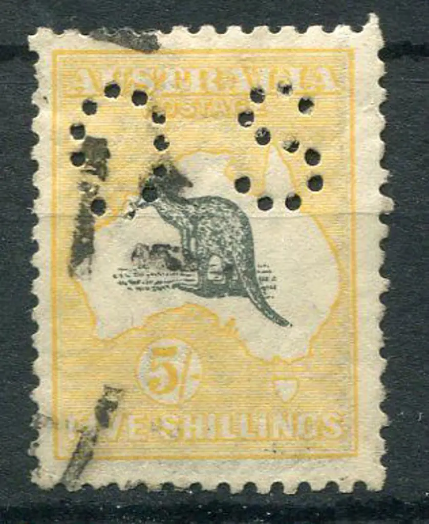 1915/28 3rd Watermark 5/- grey-black & ... Image 1++
