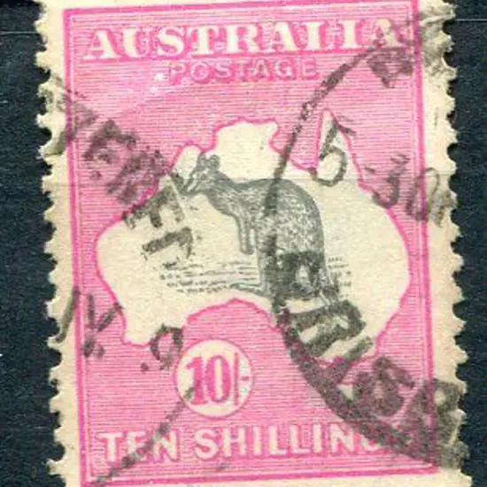 1915/28 3rd Watermark 10/- grey & pink with 2 ...