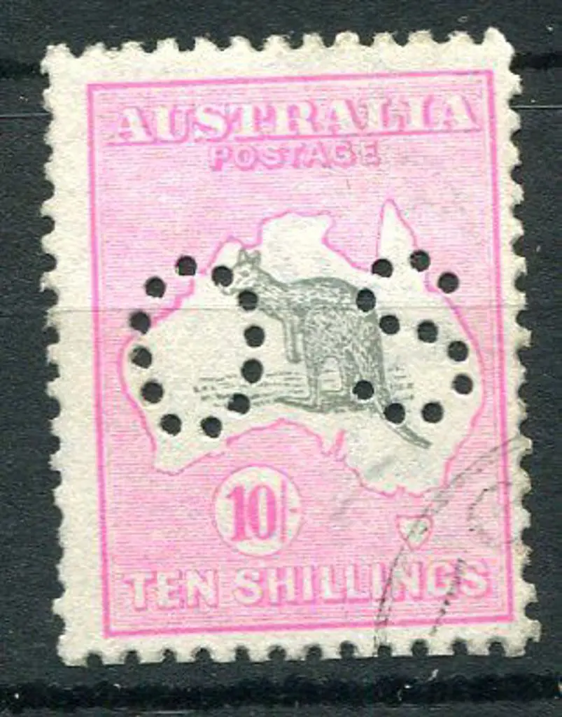 1915/28 3rd Watermark 10/- grey & pink, Die II ... Image 1++