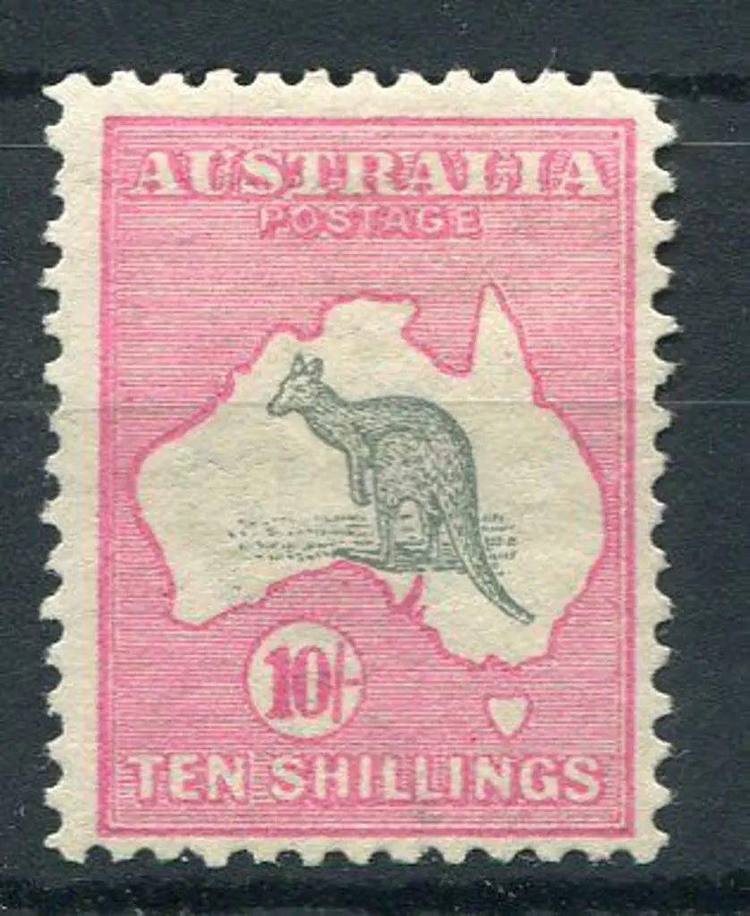 1915/28 3rd Watermark 10/- grey & pink. Centred ... Image 1++