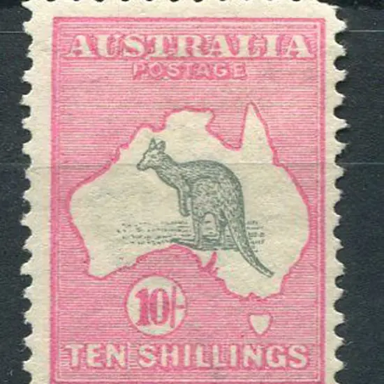 1915/28 3rd Watermark 10/- grey & pink. Centred ...
