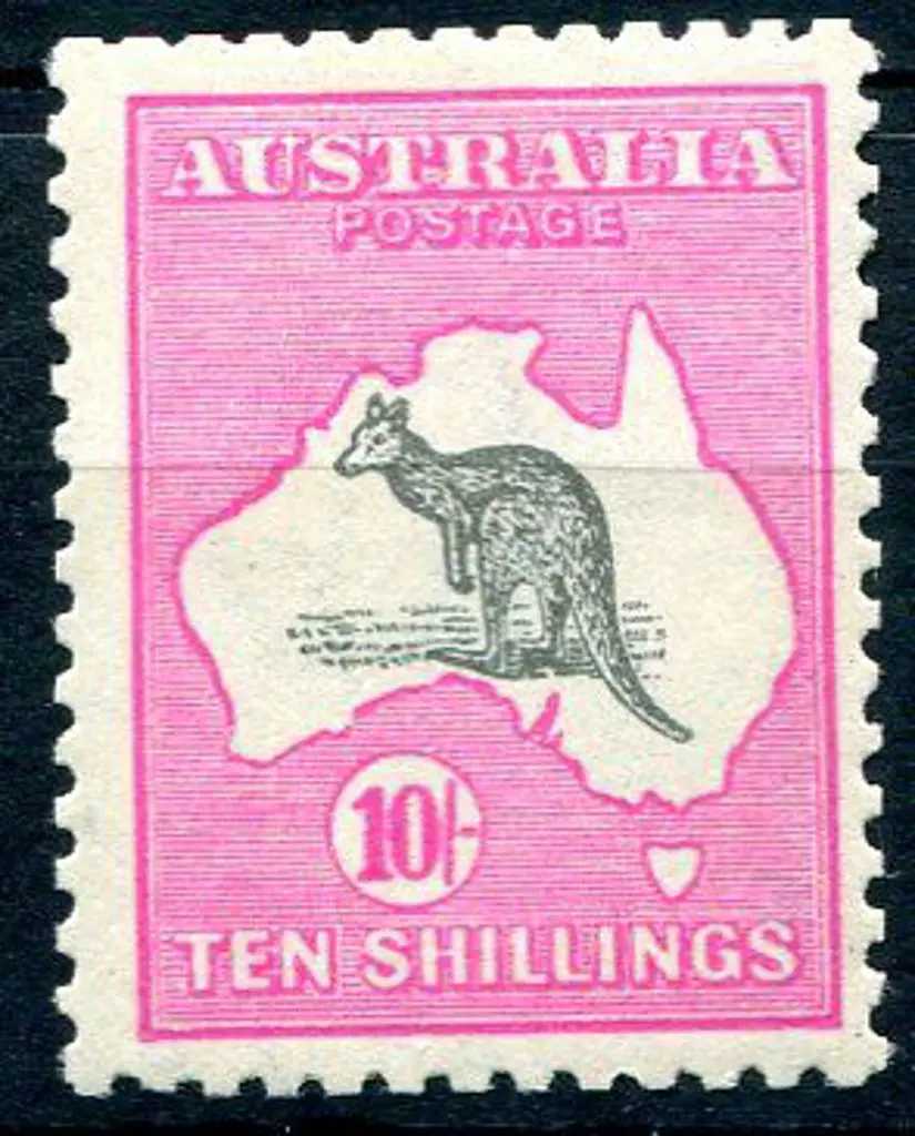 1915/28 3rd Watermark 10/- grey & deep aniline ... Image 1++